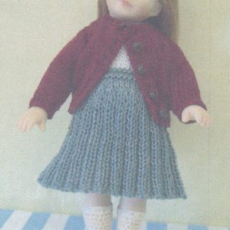 TT91 - skirt, cardigan and knickers for a 3 1/4" doll