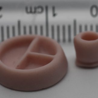 Miniature pink baby dish and cup