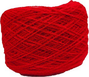 Red 1 1/2ply acrylic yarn