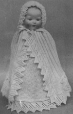 KP29 - To fit Doll 13-15" Part II (cloak, top petticoat and bonnet)