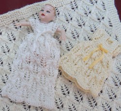 JM25 - Christening Gown, bootees and shawl