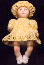 TT11 - Dress, hat, bootees and knickers for a 2 1/4" doll